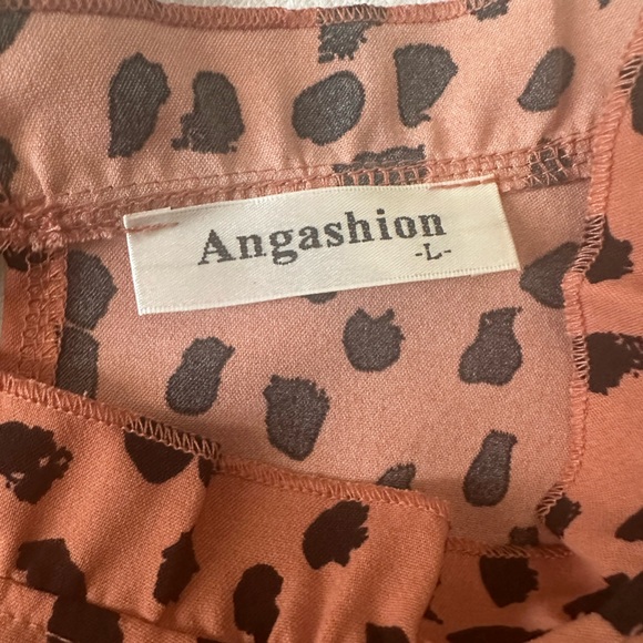 Casual Animal print top with Cap Sleeve Ruffle Neck Loose Babydoll blouse - Picture 2 of 6